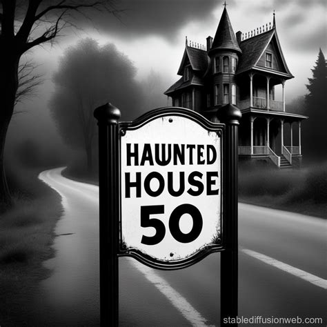 Metal Haunted House Sign 